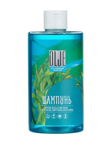 OLJE Натуральный шампунь против выпадения волос с экстрактом концентрата спирулины и кератина 450 мл в Орле