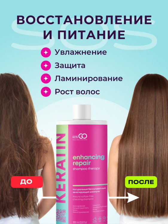 Dctr.Go. Бессульфатный кератиновый шампунь для волос 1000 мл в Орле
