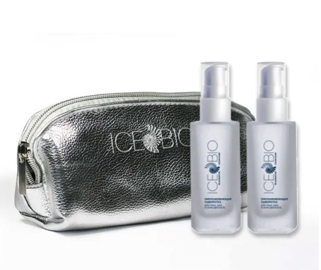 ICE BIO. Набор Сыворотка  2 шт омолаживающая для лица, шеи и зоны декольте 30мл, в косметичке в Орле